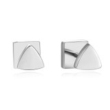 14K Solid Gold Stud Earrings Exclusively Handcrafted Double Side Square Triangle Shaped Earrings for Women