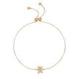 14K Solid Gold Bracelet Exclusively Handcrafted 0.047 Carat Natural Diamond (H-F Color, VS1-VS2 Clarity)