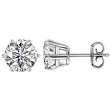 Round Cut Natural Moissanite Diamond Earrings