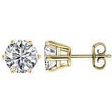 Round Cut Natural Moissanite Diamond Earrings