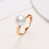 18k Rose Akoya Saltwater Cultured Pearl Ring