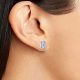 Emerald Cut Moissanite Diamond Classic Stud Earrings
