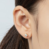 Cushion Cut Moissanite Diamond Classic Stud Earrings