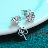 Round Cut Moissanite Diamond Classic Stud Earrings