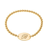 Oval 1 Initial Stretch Bead Bracelet