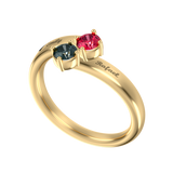 Mother Ring With 2 Birthstones