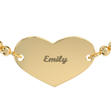 Stretch Bead Heart Name Bracelet