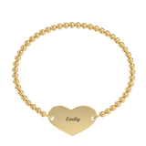 Stretch Bead Heart Name Bracelet