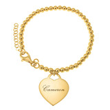 Heart Bead Name Bracelet