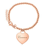 Heart Bead Name Bracelet