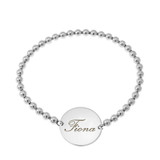 Stretch Bead Disc Name Bracelet