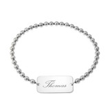 Stretch Bead Bar Name Bracelet
