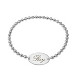 Oval Stretch Bead Name Bracelet