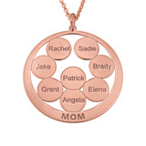Circle Discs Engraved Mom Necklace