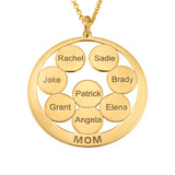 Circle Discs Engraved Mom Necklace