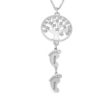 Inlay Circle Tree Of Life Necklace With Feet