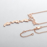 Swarovski Inlay Mom Necklace With Baby Feet