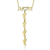 Swarovski Inlay Mom Necklace With Baby Feet