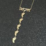 Swarovski Inlay Mom Necklace With Baby Feet