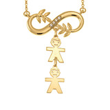 Inlay Infinity Tree Branch Necklace With Kids