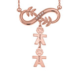 Inlay Infinity Tree Branch Necklace With Kids