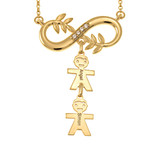 Inlay Infinity Tree Branch Necklace With Kids