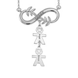 Inlay Infinity Tree Branch Necklace With Kids
