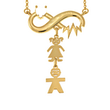 Heartbeat Infinity Necklace With Birthstone And Kids