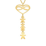 Infinity Heart And Names Necklace With Kids