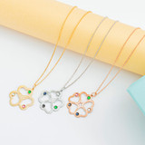Intertwined 2 Hearts Name Necklace With Birthstones