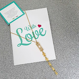 Swarovski Inlay Vertical Mom Necklace With Kids