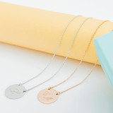Engraved Initial Disc Necklace