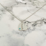 Heart Name Necklace With Birthstone