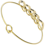 Bangle Bracelet With Heart Shape Pendants