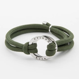 Personalized Rope Bracelet With Engraved Disc Hoop