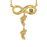Infinity Necklace With Birthstone And Feet