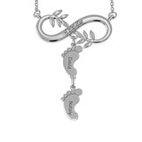Inlay Infinity Tree Branch Necklace With Feet 925 Sterling Silver