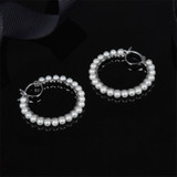 Fashion Style Freshwater Pearl Large Circle Hoop Earrings