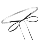 S925 Silver Micro Inlaid Bow Collar Elegant Personality Necklace