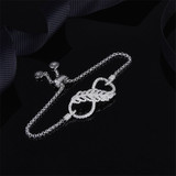 Charm Feather Bracelet Fashion Created Diamond Sterling Silver Bracelet