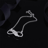 Charm Feather Bracelet Fashion Created Diamond Sterling Silver Bracelet