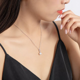 Sterling Silver Pearl Necklace Natural Freshwater Pearl Pendant