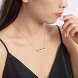 Infinity Balance Geniune 5 Pearls Pendant Necklace