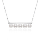 Infinity Balance Geniune 5 Pearls Pendant Necklace