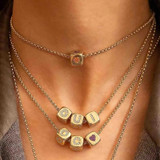 Sterling Silver Square Star Pendant Necklace
