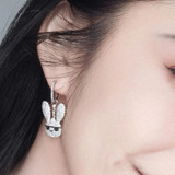 Asymmetric Rabbit Shaped Huggie Hoop Earrings