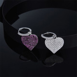 Single Love Heart Shaped Drop Hoop Earring