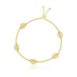 Round Created White Diamond Shell Bracelet