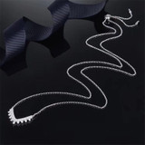 Elegant V-shaped Gear Pendant Sterling Silver Necklace