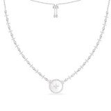 Dainty Round Star Fritillary Pendant Sterling Silver Necklace